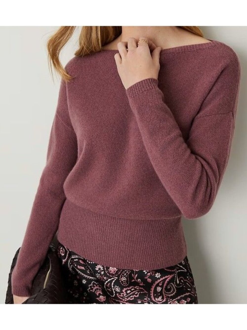 Ann Taylor 100% Cashmere Boatneck Pullover Sweater Long Sleeve Size S NEW $259